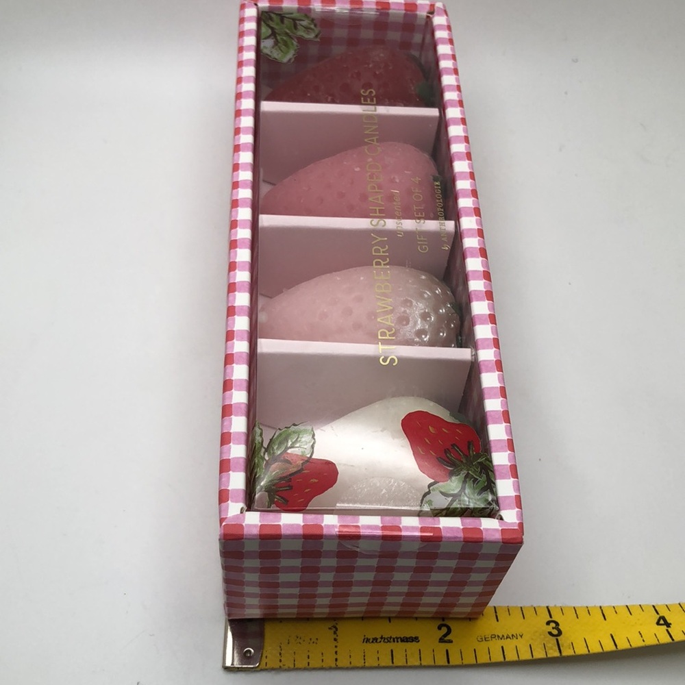 Adorable Strawberry Shaped Wax Decorative Candles, Set of 4 Anthro - Picture 6 of 6